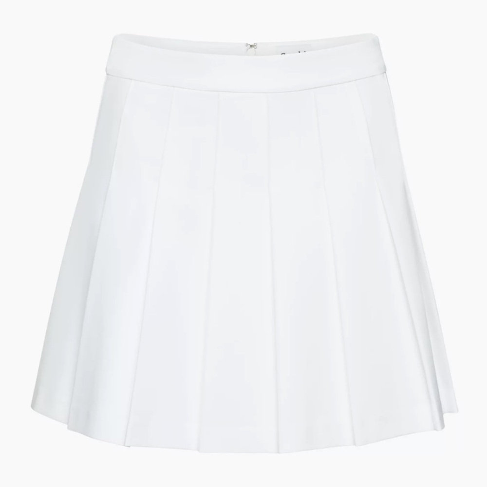 ARITZIA-Micro Pleated Skirt Size:4 White